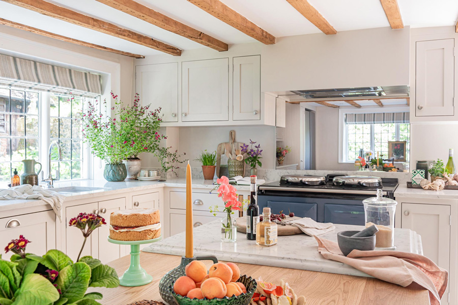 Kitchen for grade 2 listed house in Surrey - The Old Forge Kitchen by Shere Kitchens - beautiful kitchens handmade in Shere Guildford Surrey