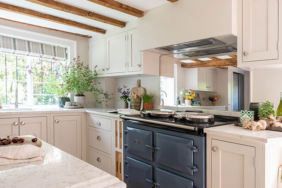 Kitchen for grade II listed house in Surrey - The Old Forge Kitchen by Shere Kitchens - beautiful kitchens handmade in Shere Guildford Surrey