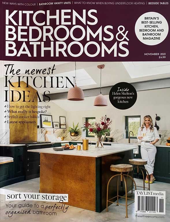 Kitchens Bedrooms & Bathrooms November 2021 magazine featuring Shere Kitchens